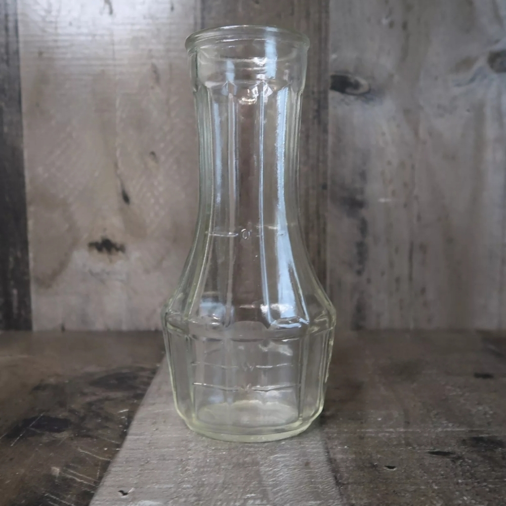 Good Seasons Clear Ribbed Glass Salad Dressing Bottle Cruet w/o Lid